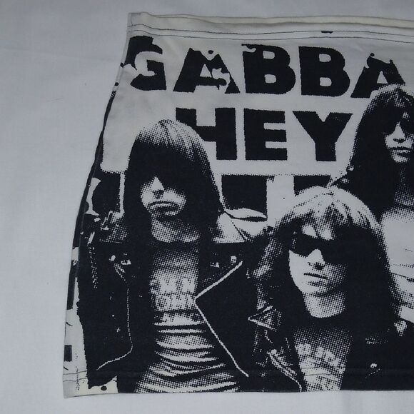 Vntg 90s Ramones "Gabba Hey" Mini Skirt - Picture 2 of 4